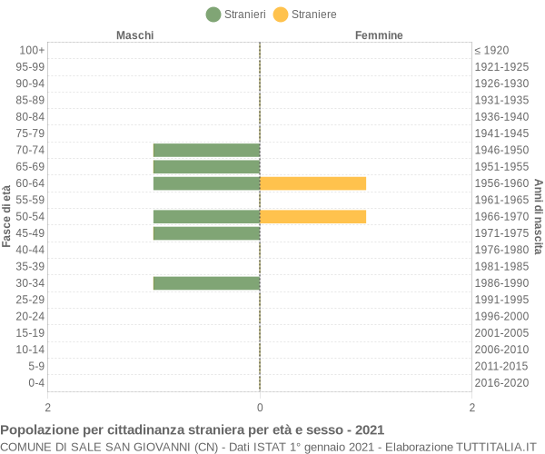 Grafico cittadini stranieri - Sale San Giovanni 2021