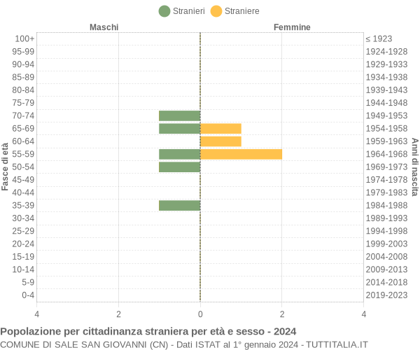 Grafico cittadini stranieri - Sale San Giovanni 2024