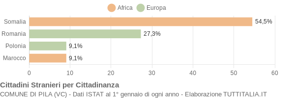 Grafico cittadinanza stranieri - Pila 2010