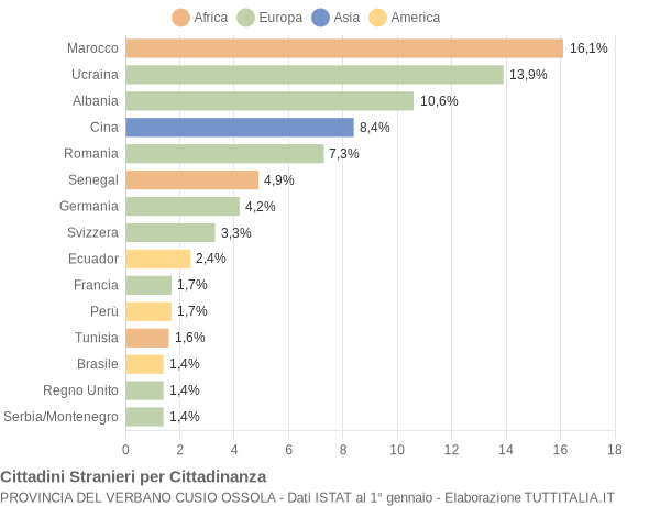 Grafico cittadinanza stranieri - 2007