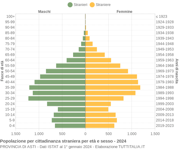 Grafico cittadini stranieri - 2024