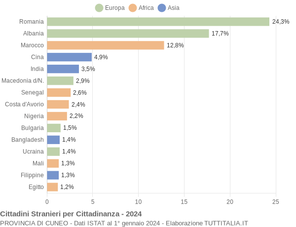 Grafico cittadinanza stranieri - 2024