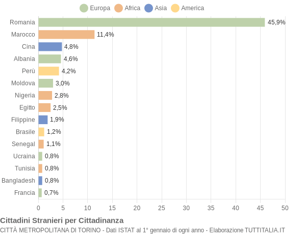 Grafico cittadinanza stranieri - 2017