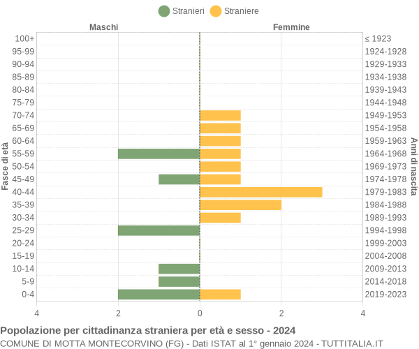 Grafico cittadini stranieri - Motta Montecorvino 2024