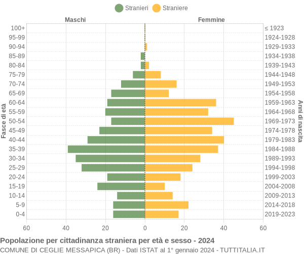 Grafico cittadini stranieri - Ceglie Messapica 2024