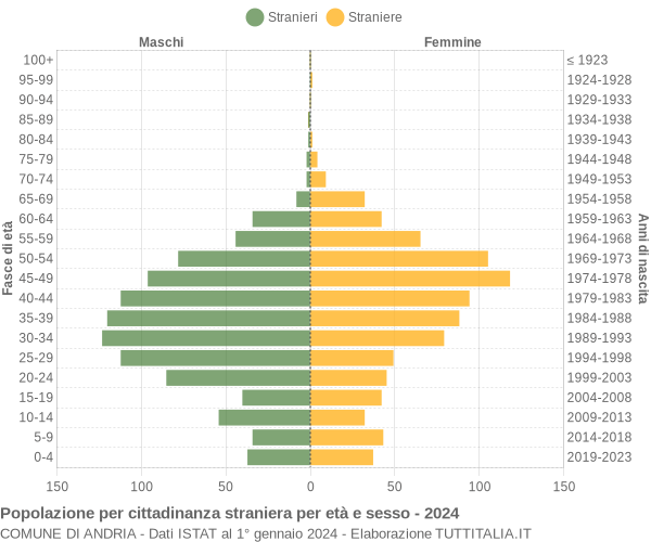 Grafico cittadini stranieri - Andria 2024