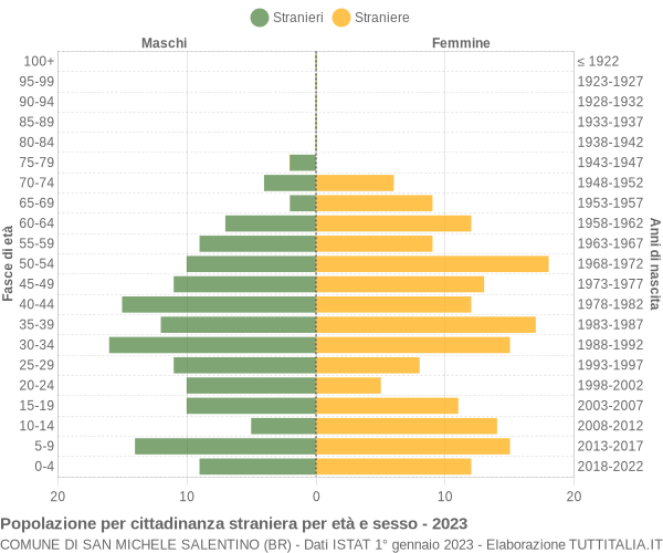 Grafico cittadini stranieri - San Michele Salentino 2023