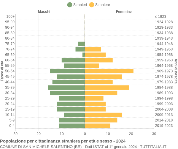 Grafico cittadini stranieri - San Michele Salentino 2024