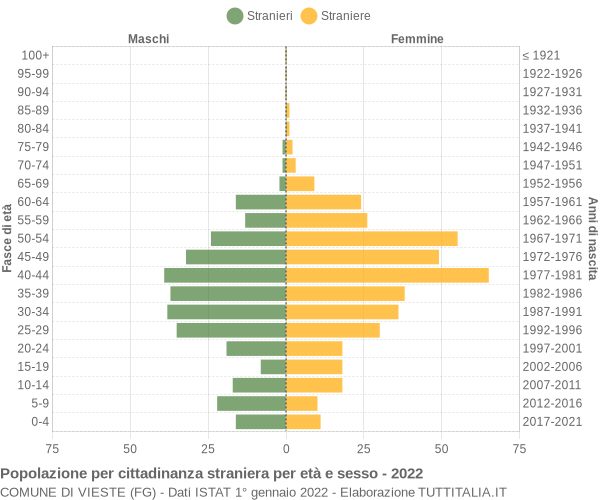 Grafico cittadini stranieri - Vieste 2022