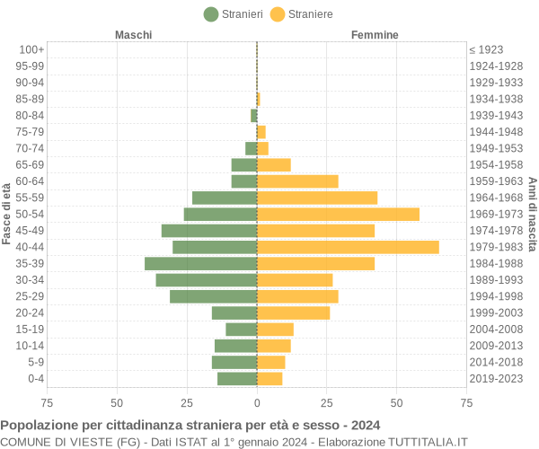 Grafico cittadini stranieri - Vieste 2024