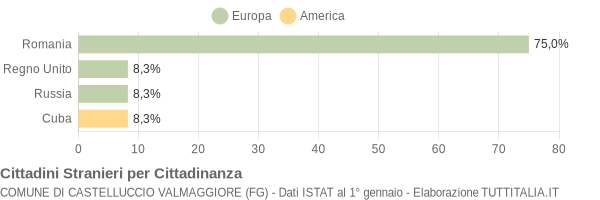 Grafico cittadinanza stranieri - Castelluccio Valmaggiore 2010