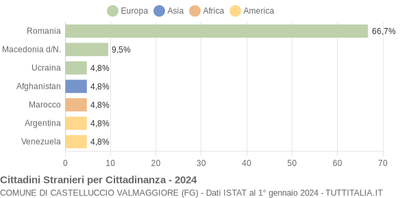 Grafico cittadinanza stranieri - Castelluccio Valmaggiore 2024