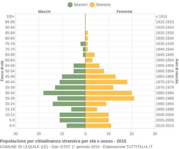 Grafico cittadini stranieri - Lequile 2015