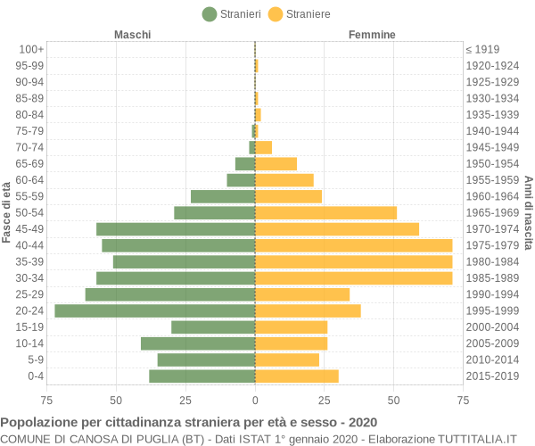 Grafico cittadini stranieri - Canosa di Puglia 2020