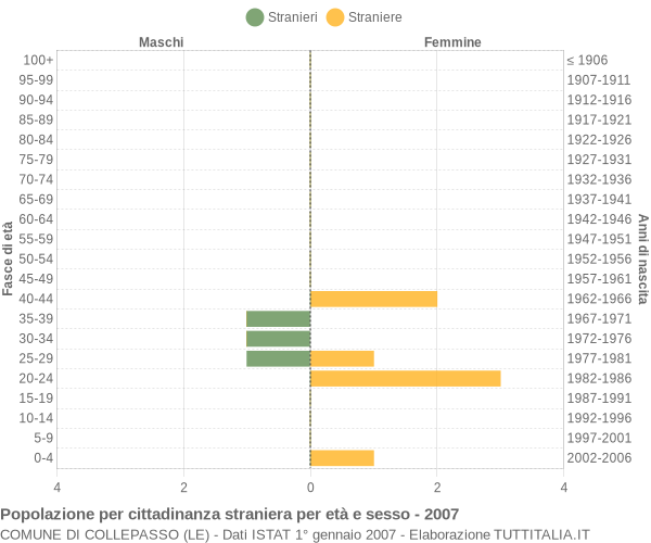 Grafico cittadini stranieri - Collepasso 2007