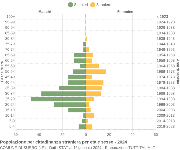 Grafico cittadini stranieri - Surbo 2024