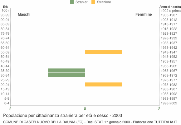 Grafico cittadini stranieri - Castelnuovo della Daunia 2003