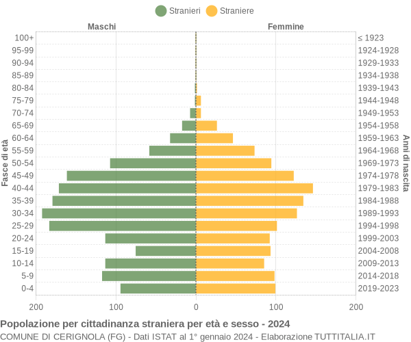 Grafico cittadini stranieri - Cerignola 2024