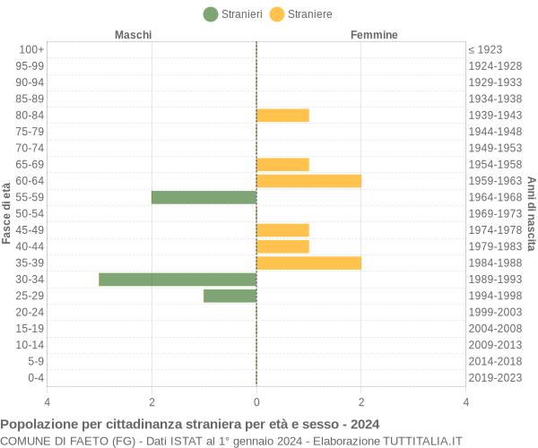 Grafico cittadini stranieri - Faeto 2024