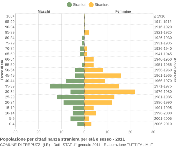 Grafico cittadini stranieri - Trepuzzi 2011