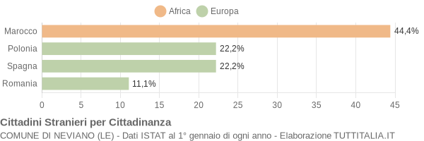 Grafico cittadinanza stranieri - Neviano 2006