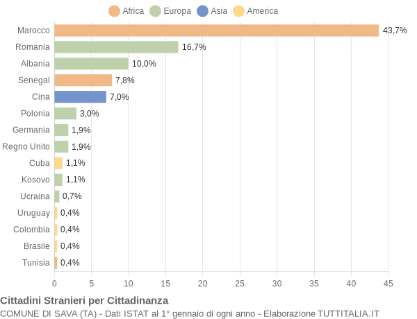 Grafico cittadinanza stranieri - Sava 2021