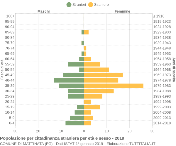 Grafico cittadini stranieri - Mattinata 2019