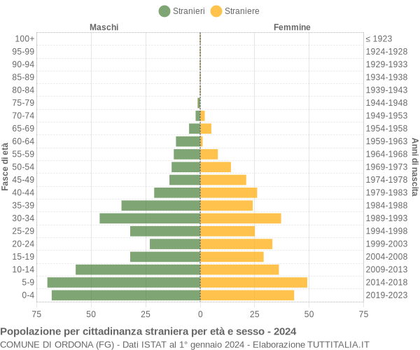 Grafico cittadini stranieri - Ordona 2024