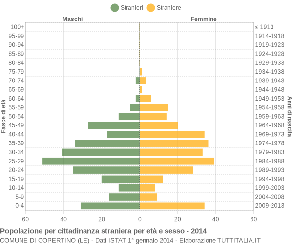 Grafico cittadini stranieri - Copertino 2014