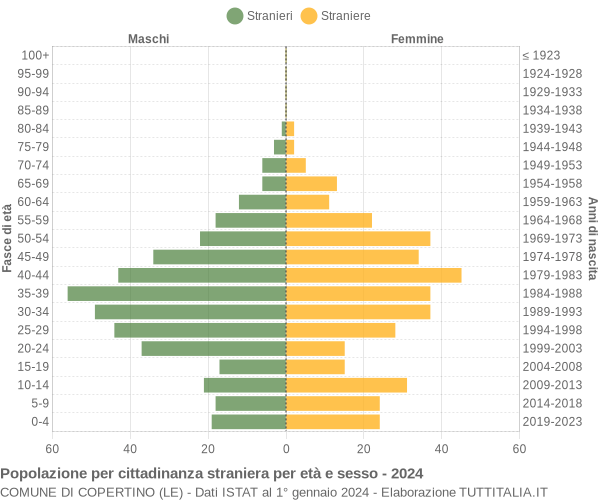 Grafico cittadini stranieri - Copertino 2024