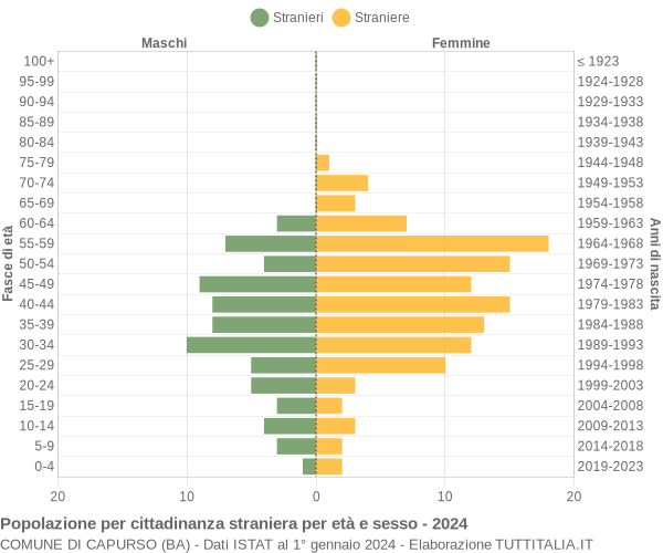 Grafico cittadini stranieri - Capurso 2024