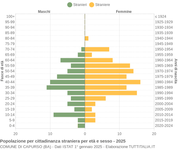 Grafico cittadini stranieri - Capurso 2025