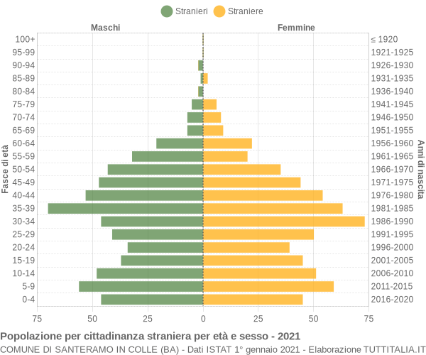 Grafico cittadini stranieri - Santeramo in Colle 2021