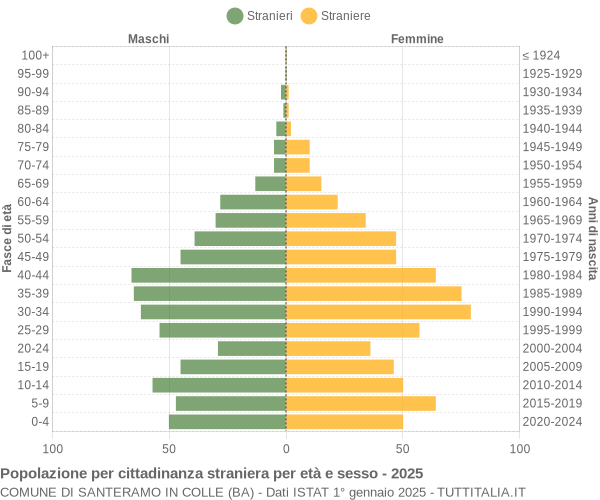 Grafico cittadini stranieri - Santeramo in Colle 2025