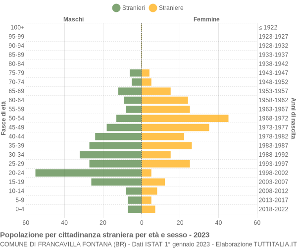 Grafico cittadini stranieri - Francavilla Fontana 2023