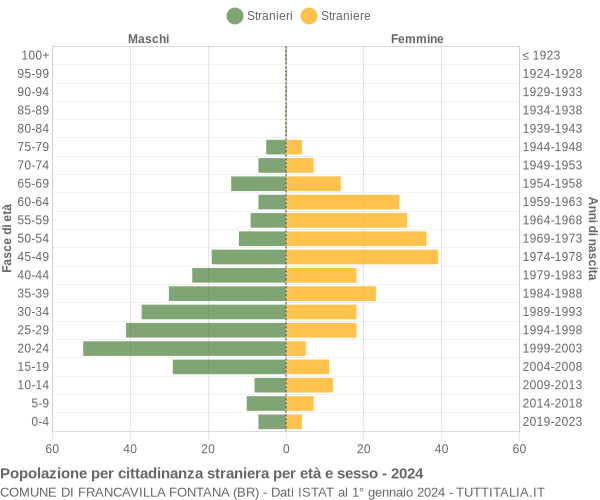 Grafico cittadini stranieri - Francavilla Fontana 2024