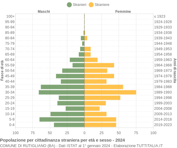 Grafico cittadini stranieri - Rutigliano 2024