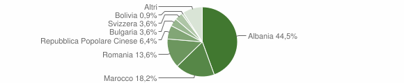 Grafico cittadinanza stranieri - Acquarica del Capo 2010