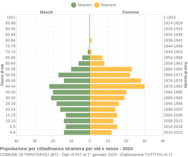 Grafico cittadini stranieri - Trinitapoli 2024