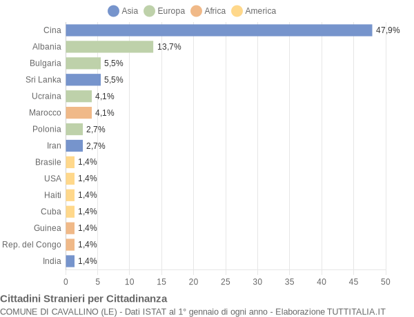 Grafico cittadinanza stranieri - Cavallino 2006