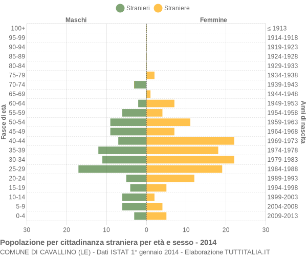 Grafico cittadini stranieri - Cavallino 2014