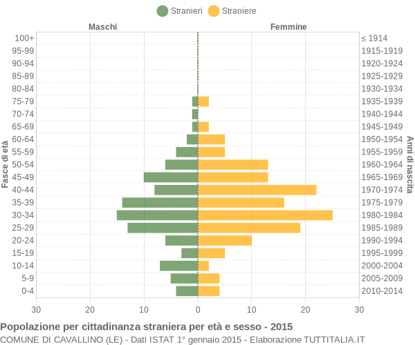 Grafico cittadini stranieri - Cavallino 2015