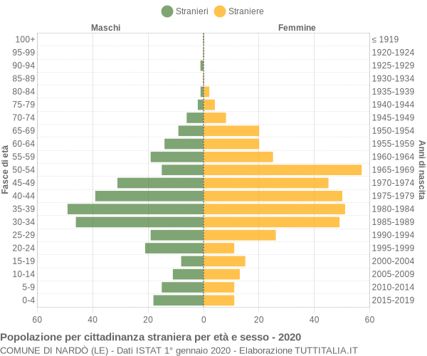 Grafico cittadini stranieri - Nardò 2020