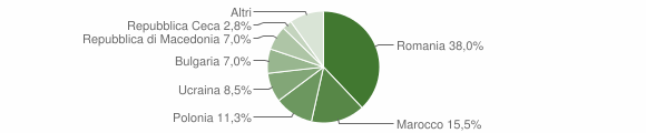 Grafico cittadinanza stranieri - Pietramontecorvino 2013