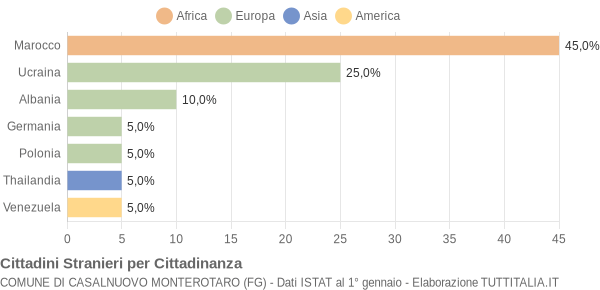 Grafico cittadinanza stranieri - Casalnuovo Monterotaro 2005