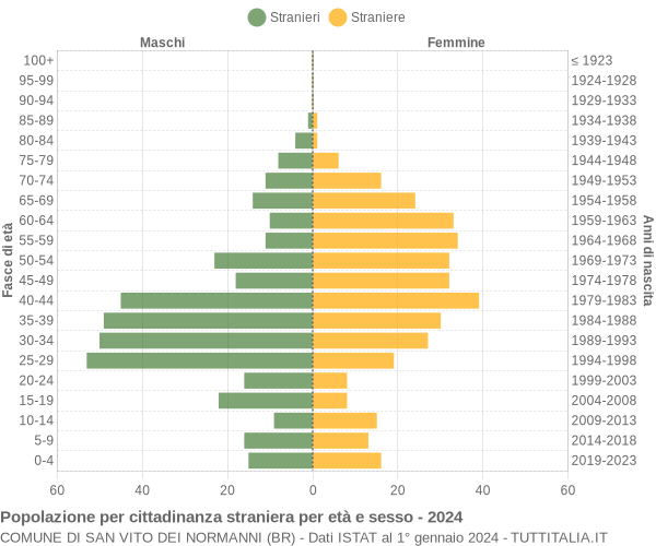 Grafico cittadini stranieri - San Vito dei Normanni 2024