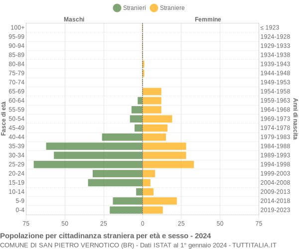 Grafico cittadini stranieri - San Pietro Vernotico 2024