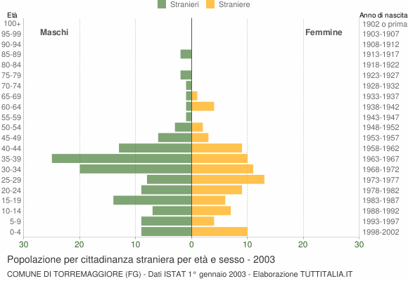 Grafico cittadini stranieri - Torremaggiore 2003