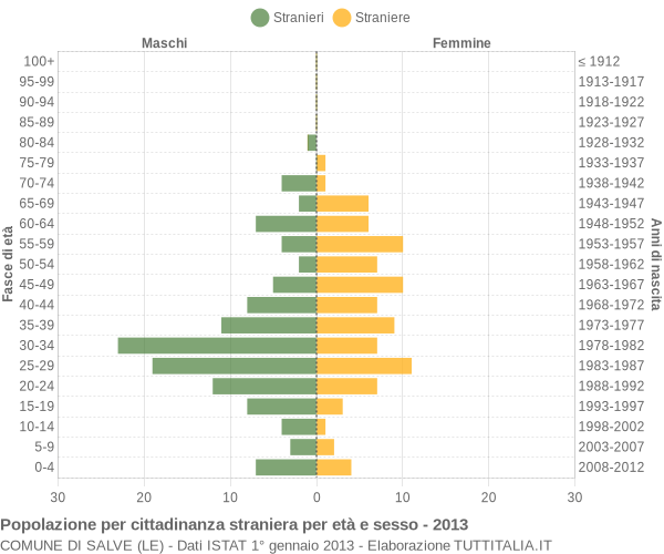 Grafico cittadini stranieri - Salve 2013