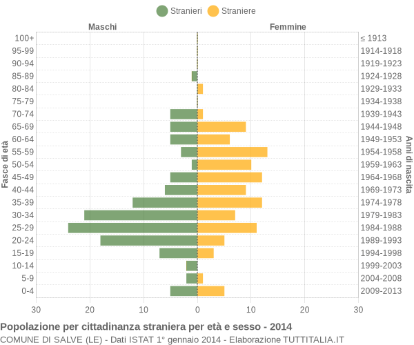 Grafico cittadini stranieri - Salve 2014